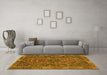 Machine Washable Persian Yellow Traditional Rug in a Living Room, wshtr4620yw