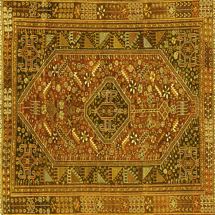 Square Machine Washable Persian Yellow Traditional Rug, wshtr4620yw