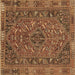 Square Machine Washable Persian Brown Traditional Rug, wshtr4620brn