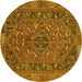 Round Persian Yellow Traditional Rug, tr4620yw