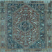 Square Persian Light Blue Traditional Rug, tr4620lblu