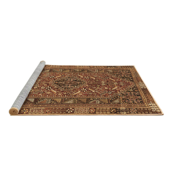 Sideview of Machine Washable Persian Brown Traditional Rug, wshtr4620brn