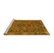 Sideview of Machine Washable Persian Yellow Traditional Rug, wshtr4620yw