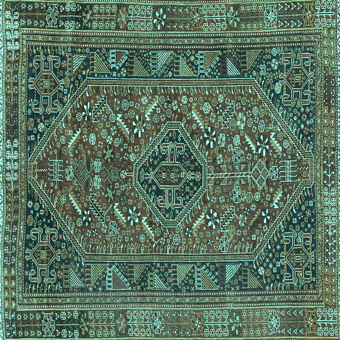 Square Persian Turquoise Traditional Rug, tr4620turq