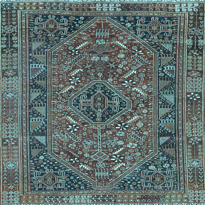 Square Machine Washable Persian Light Blue Traditional Rug, wshtr4620lblu