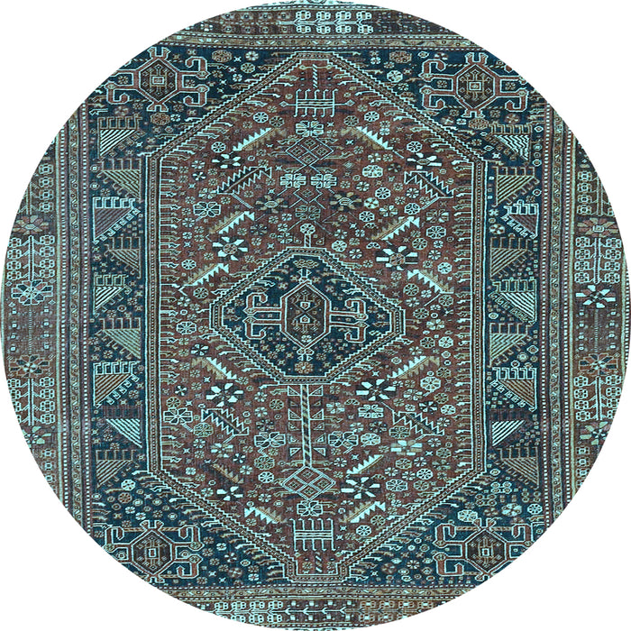 Round Persian Light Blue Traditional Rug, tr4620lblu