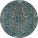 Round Persian Light Blue Traditional Rug, tr4620lblu