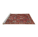 Sideview of Machine Washable Traditional Orange Salmon Pink Rug, wshtr4621