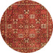 Square Persian Orange Traditional Rug, tr4621org