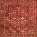 Round Machine Washable Persian Orange Traditional Area Rugs, wshtr4621org