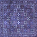 Square Persian Blue Traditional Rug, tr4621blu