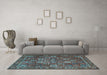 Machine Washable Persian Light Blue Traditional Rug in a Living Room, wshtr4621lblu