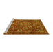 Sideview of Machine Washable Persian Yellow Traditional Rug, wshtr4621yw