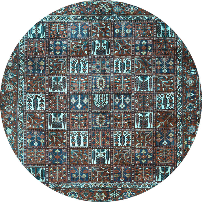 Round Machine Washable Persian Light Blue Traditional Rug, wshtr4621lblu