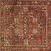 Square Persian Brown Traditional Rug, tr4621brn