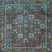 Square Machine Washable Persian Light Blue Traditional Rug, wshtr4621lblu