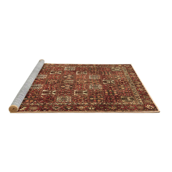 Sideview of Machine Washable Persian Brown Traditional Rug, wshtr4621brn