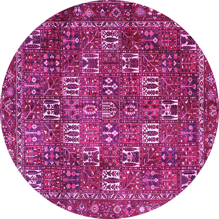 Round Persian Pink Traditional Rug, tr4621pnk