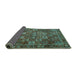 Sideview of Persian Turquoise Traditional Rug, tr4621turq