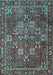 Machine Washable Persian Light Blue Traditional Rug, wshtr4621lblu