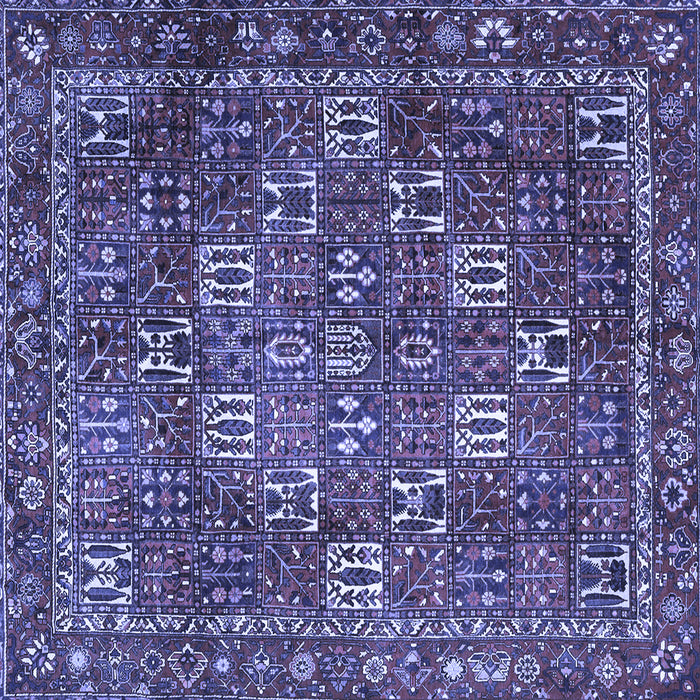 Square Machine Washable Persian Blue Traditional Rug, wshtr4621blu