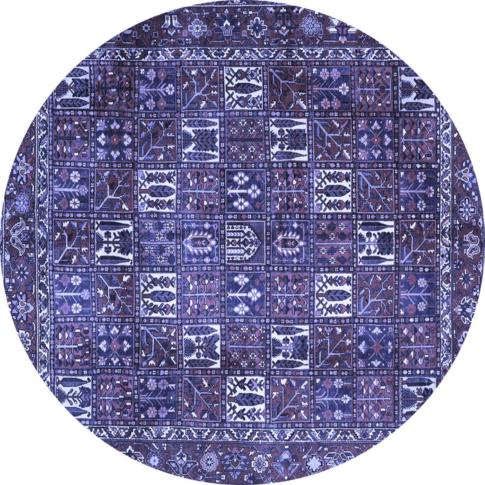 Round Persian Blue Traditional Rug, tr4621blu