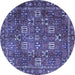 Round Persian Blue Traditional Rug, tr4621blu