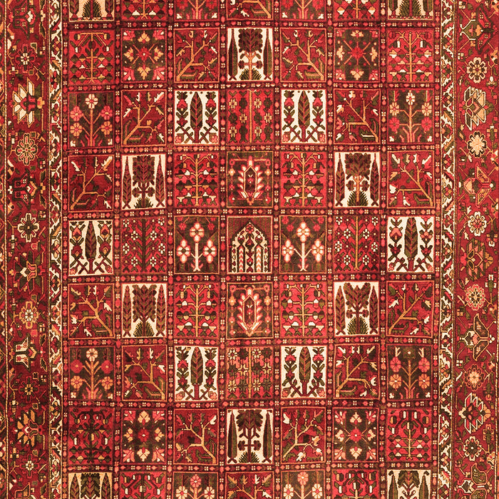 Serging Thickness of Machine Washable Persian Orange Traditional Area Rugs, wshtr4621org