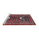 Sideview of Machine Washable Traditional Mauve Taupe Purple Rug, wshtr4622