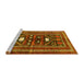 Sideview of Machine Washable Persian Yellow Traditional Rug, wshtr4622yw