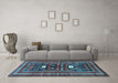 Machine Washable Persian Light Blue Traditional Rug in a Living Room, wshtr4622lblu