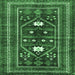 Square Persian Emerald Green Traditional Rug, tr4622emgrn