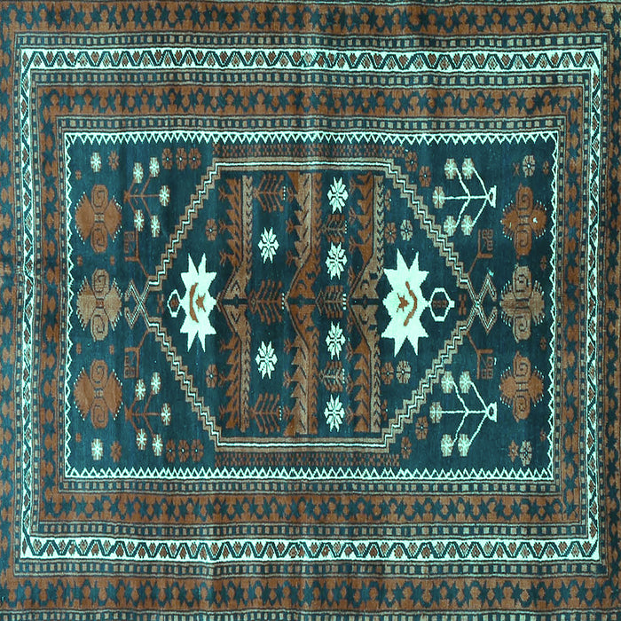 Square Persian Turquoise Traditional Rug, tr4622turq