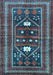 Machine Washable Persian Light Blue Traditional Rug, wshtr4622lblu