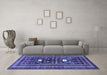 Machine Washable Persian Blue Traditional Rug in a Living Room, wshtr4622blu