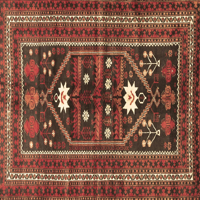 Square Machine Washable Persian Brown Traditional Rug, wshtr4622brn