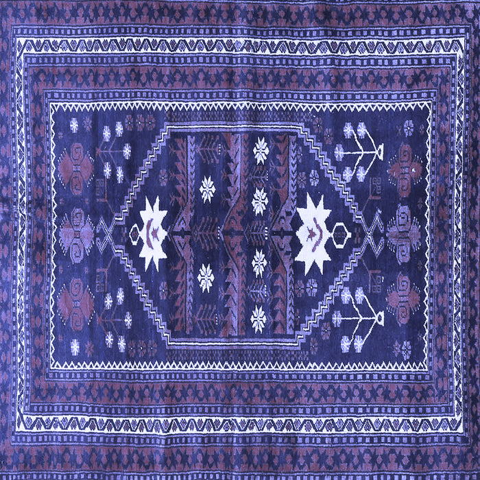 Square Machine Washable Persian Blue Traditional Rug, wshtr4622blu