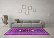 Machine Washable Persian Purple Traditional Area Rugs in a Living Room, wshtr4622pur