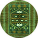 Machine Washable Persian Green Traditional Area Rugs, wshtr4622grn