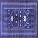 Square Persian Blue Traditional Rug, tr4622blu