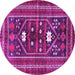 Round Persian Pink Traditional Rug, tr4622pnk