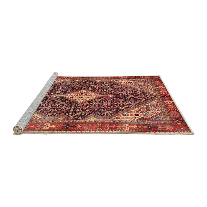 Sideview of Machine Washable Traditional Sunrise Orange Rug, wshtr4623