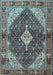 Machine Washable Persian Light Blue Traditional Rug, wshtr4623lblu