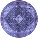 Round Persian Blue Traditional Rug, tr4623blu