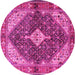 Round Persian Pink Traditional Rug, tr4623pnk