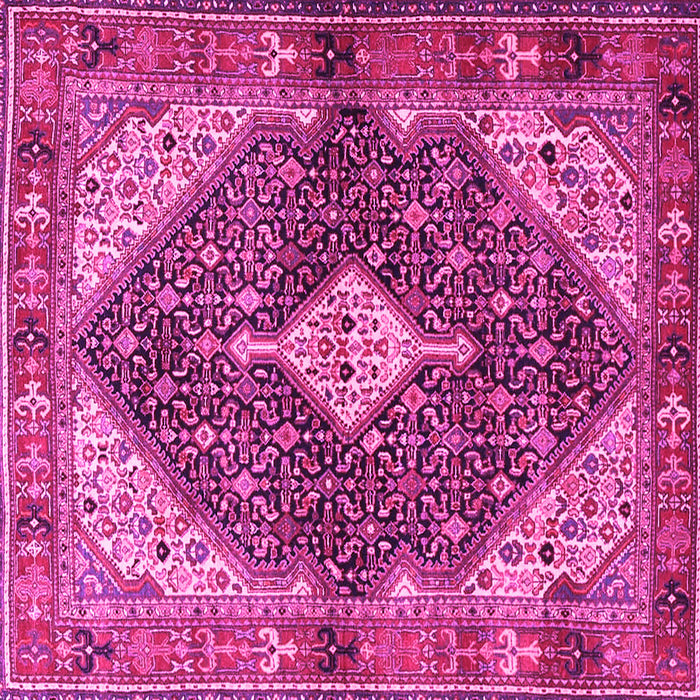Square Machine Washable Persian Pink Traditional Rug, wshtr4623pnk