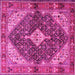 Square Machine Washable Persian Pink Traditional Rug, wshtr4623pnk