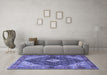 Machine Washable Persian Blue Traditional Rug in a Living Room, wshtr4623blu