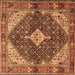 Square Persian Brown Traditional Rug, tr4623brn