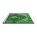 Sideview of Machine Washable Persian Emerald Green Traditional Area Rugs, wshtr4623emgrn